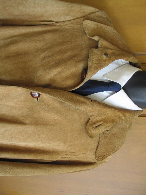 Gucci 1970's suede men's belted trench coat 2