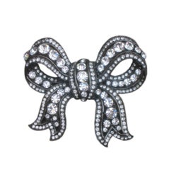 Large Swarovski Crystal Bow Pin by  R. Serbin 1985