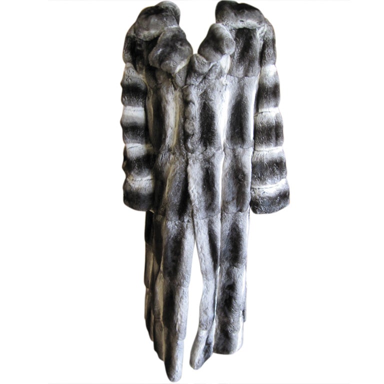 John Galliano Men's full length Chinchilla fur coat