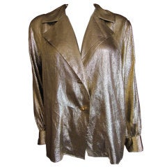 Yves Saint Laurent Rive Guache vintage gold silk blouse