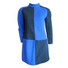Courreges mod vintage color block mini dress