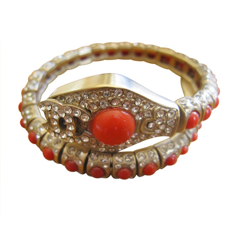 Chanel coral snake articulated bracelet at 1stdibs