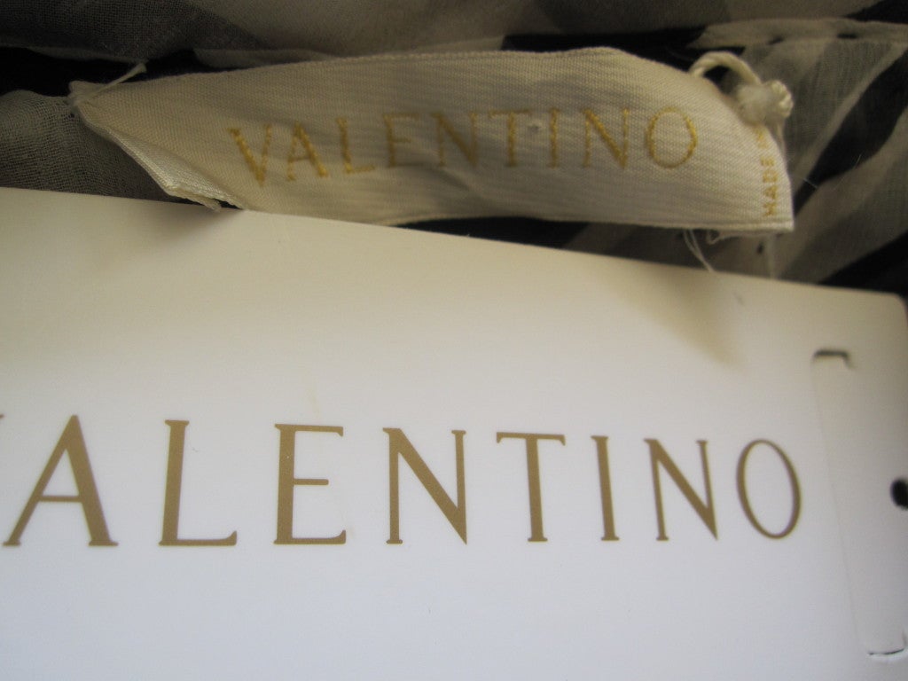 Valentino silk chiffon zebra print one shoulder dress 5