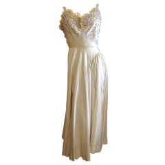 Nina Ricci 1950' s Haute Couture silk dress with embelishments
