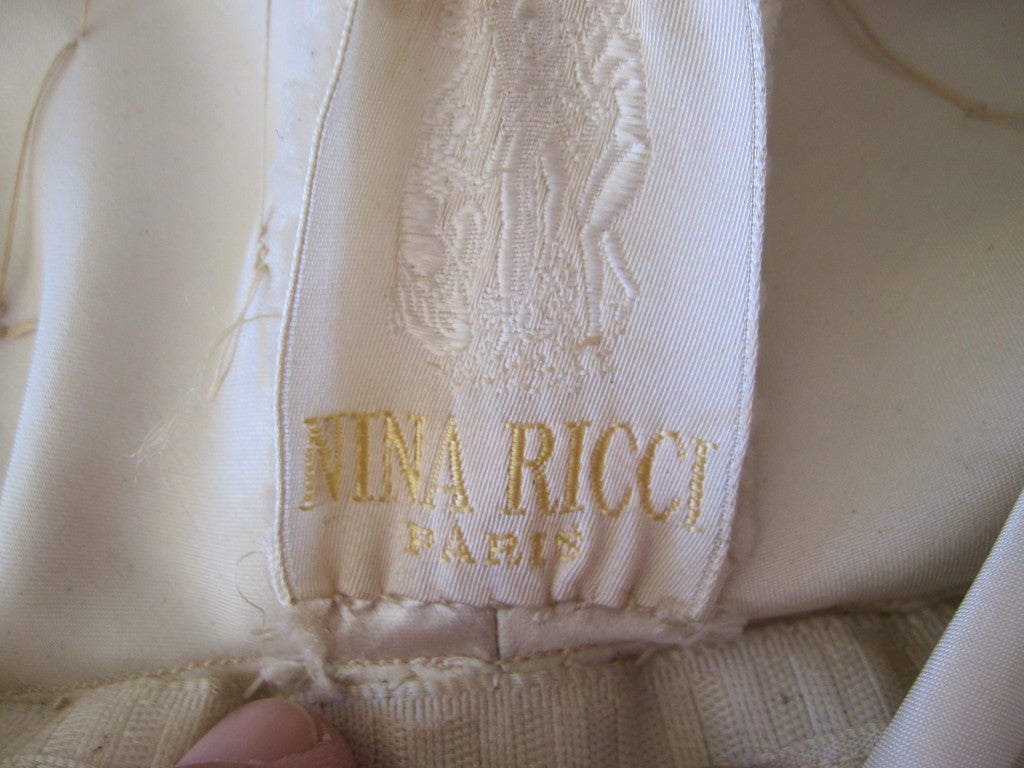 Nina Ricci 1950' s Haute Couture silk dress with embelishments 5
