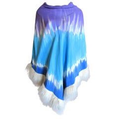 Vintage J. Mendel and Maria Snyder hand painted silk poncho