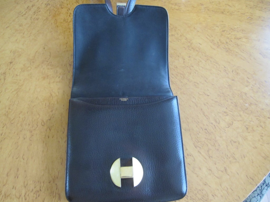 Hermes vintage Mens brown leather shoulder bag 2