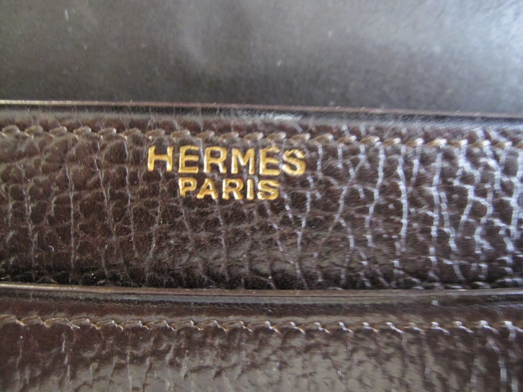 Hermes vintage Mens brown leather shoulder bag 3