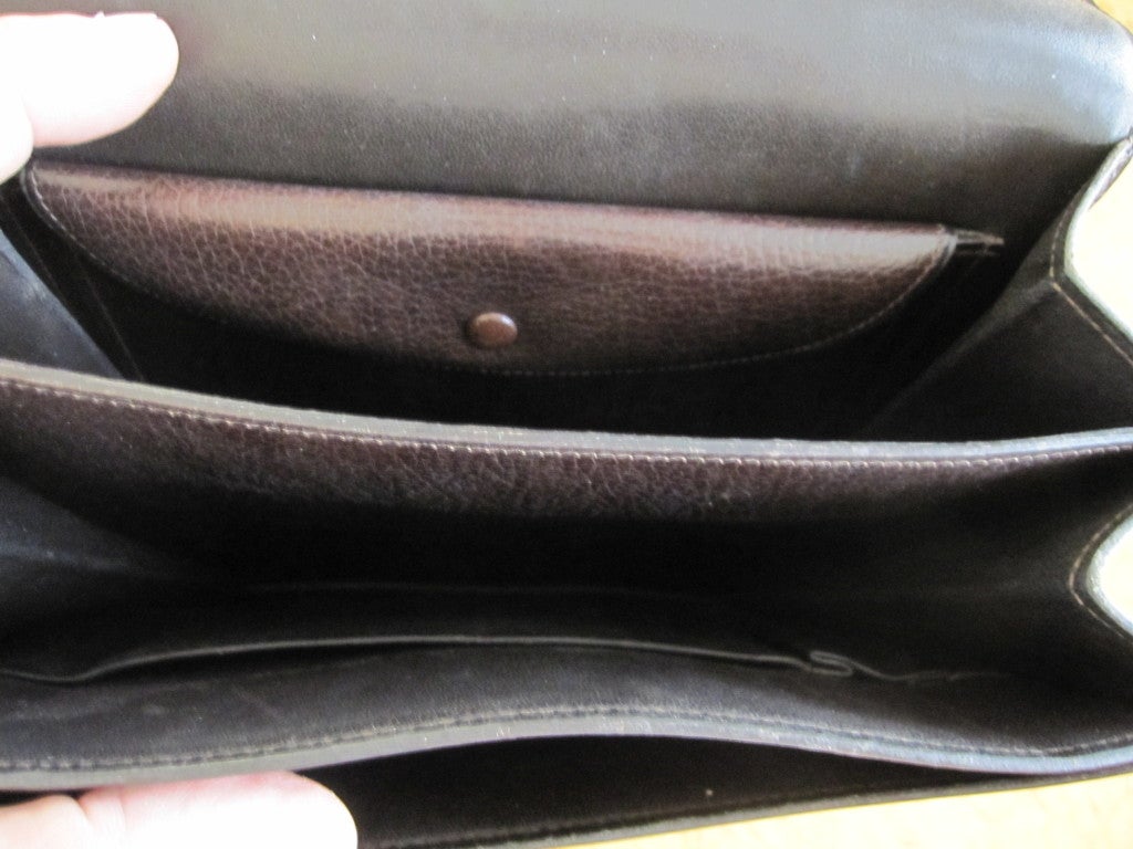 Hermes vintage Mens brown leather shoulder bag 4