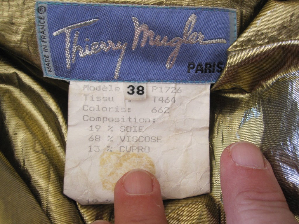 Thierry Mugler vintage Flame suit gold and brown sz 38 4