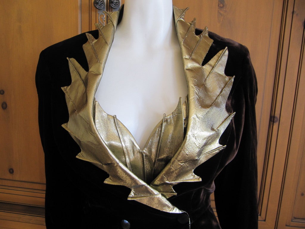 Thierry Mugler vintage Flame suit gold and brown sz 38 1