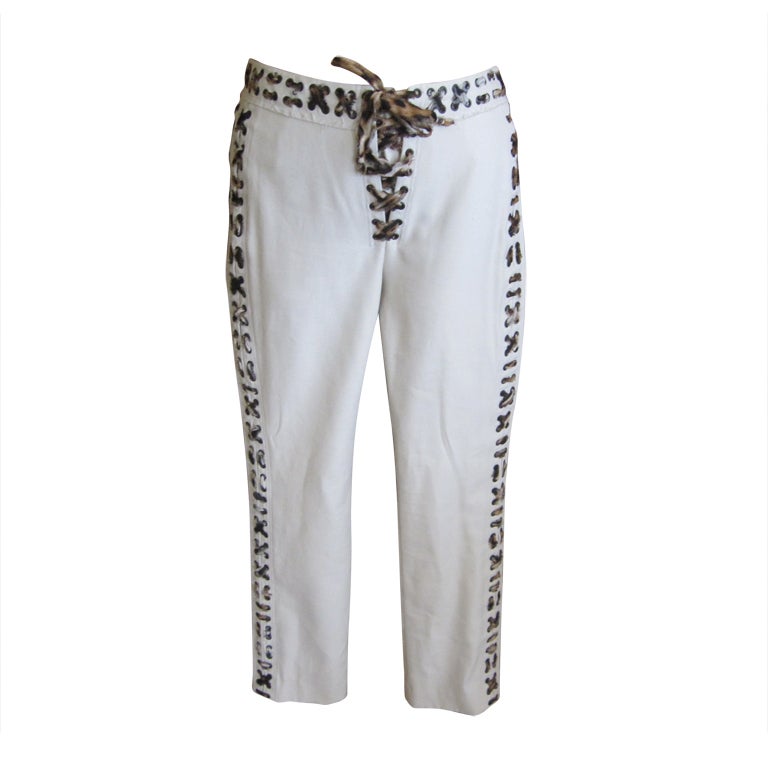Yves Saint Laurent Tom Ford 2002 Mombasa lace up trousers at 1stDibs