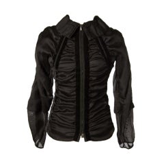 Yves Saint Laurent by Tom Ford Fall '03 black silk jacket;look#1