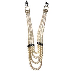 Chanel long graduating pearl necklace