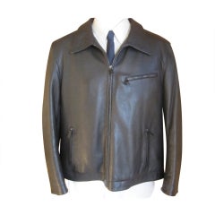 Gucci Tom Ford rare Sable lined leather jacket sz 42