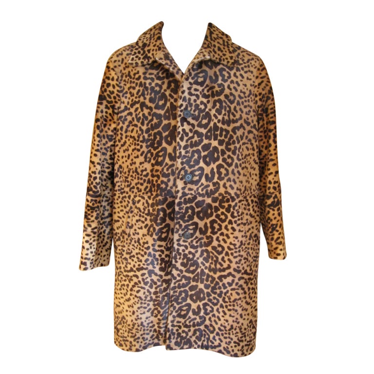 Prada men's leopard calf fur coat  sz 38 (48) NWT