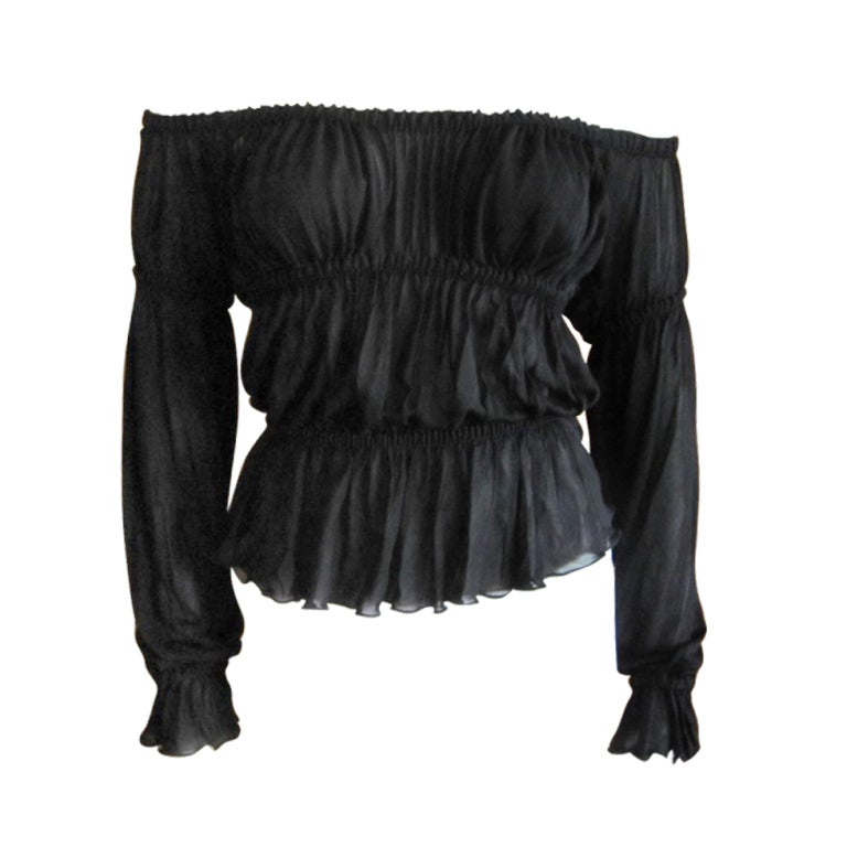 Yves Saint Laurent by Tom Ford 2001 Black top at 1stdibs