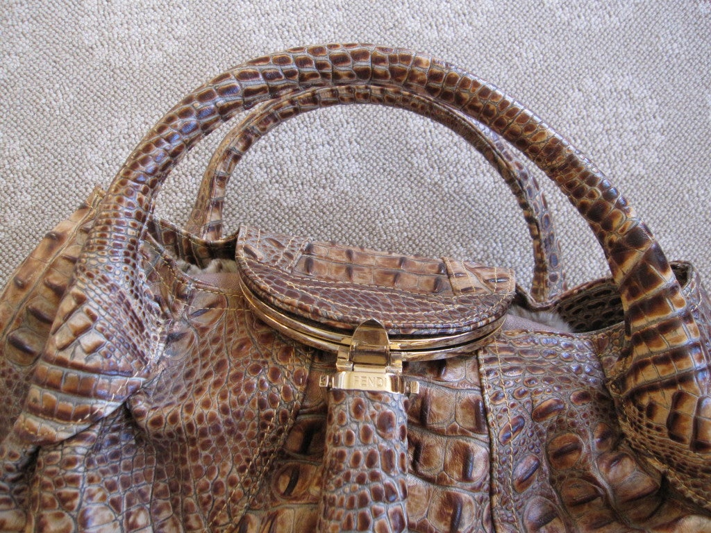 FENDI bag $12000 ALLIGATOR Spy Large beautiful Limited Edition at