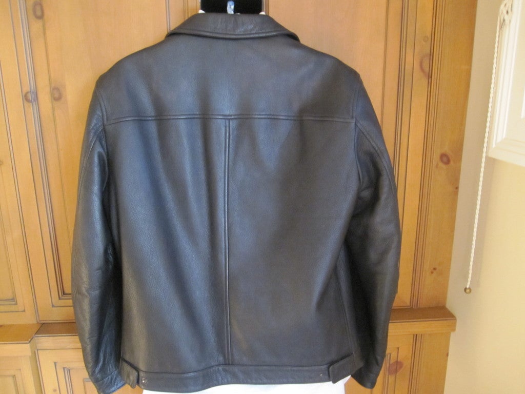 Gucci by Tom Ford rare Sable lined leather jacket sz 42 Men's 3