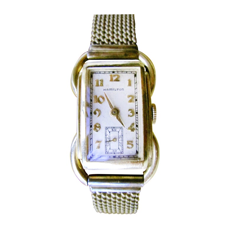 HAMILTON Rare Gold Bentley Wristwatch circa 1937