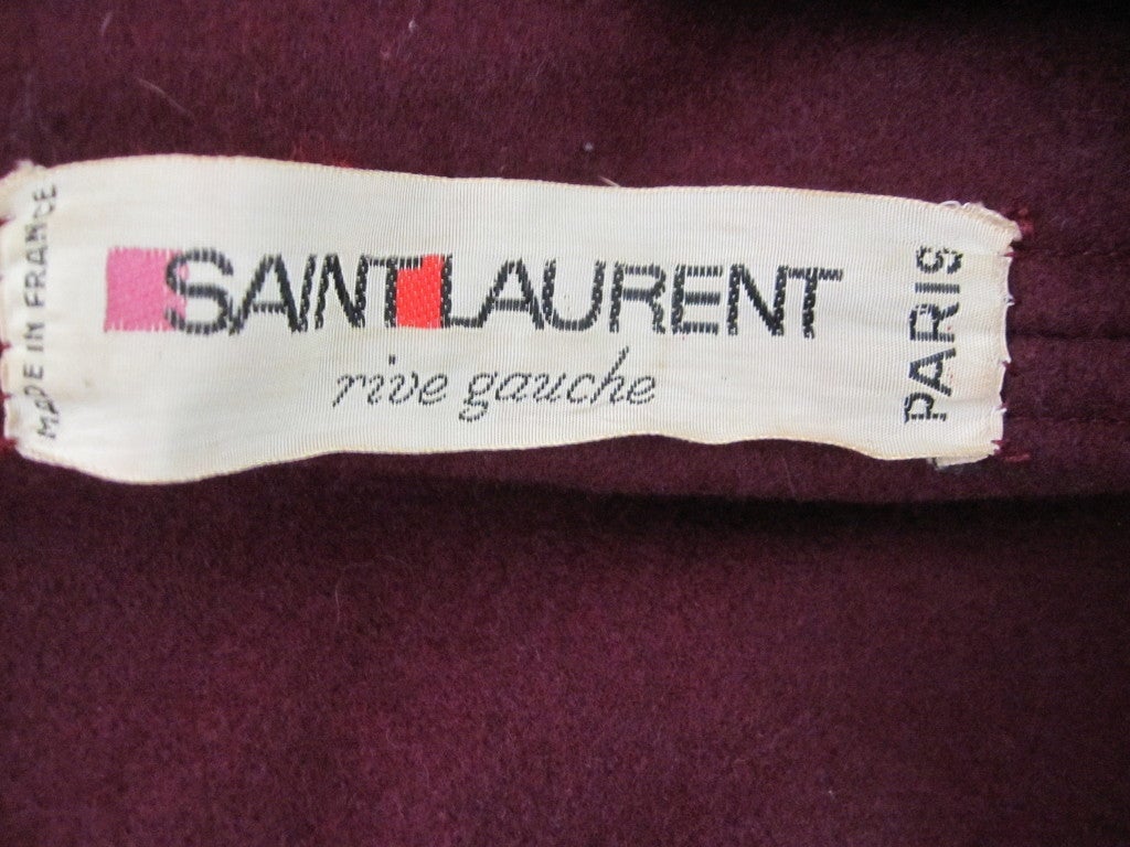 Yves Saint Laurent Rive Guache vintage hooded cape with tassel's at 1stdibs