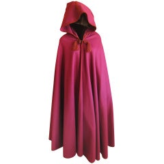 Yves Saint Laurent Rive Guache vintage hooded cape with tassel's