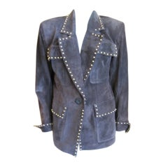 Yves Saint Laurent Rive Gauche Vintage suede jacket with stud's