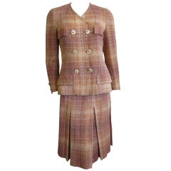 Chanel Haute Couture 1960's plaid suit at 1stDibs