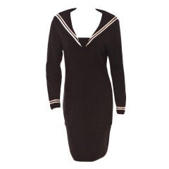 Vintage YSL little black sailor dress