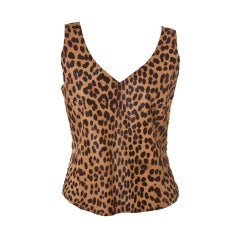 Fendi Pony Fur leopard print  top sz 44