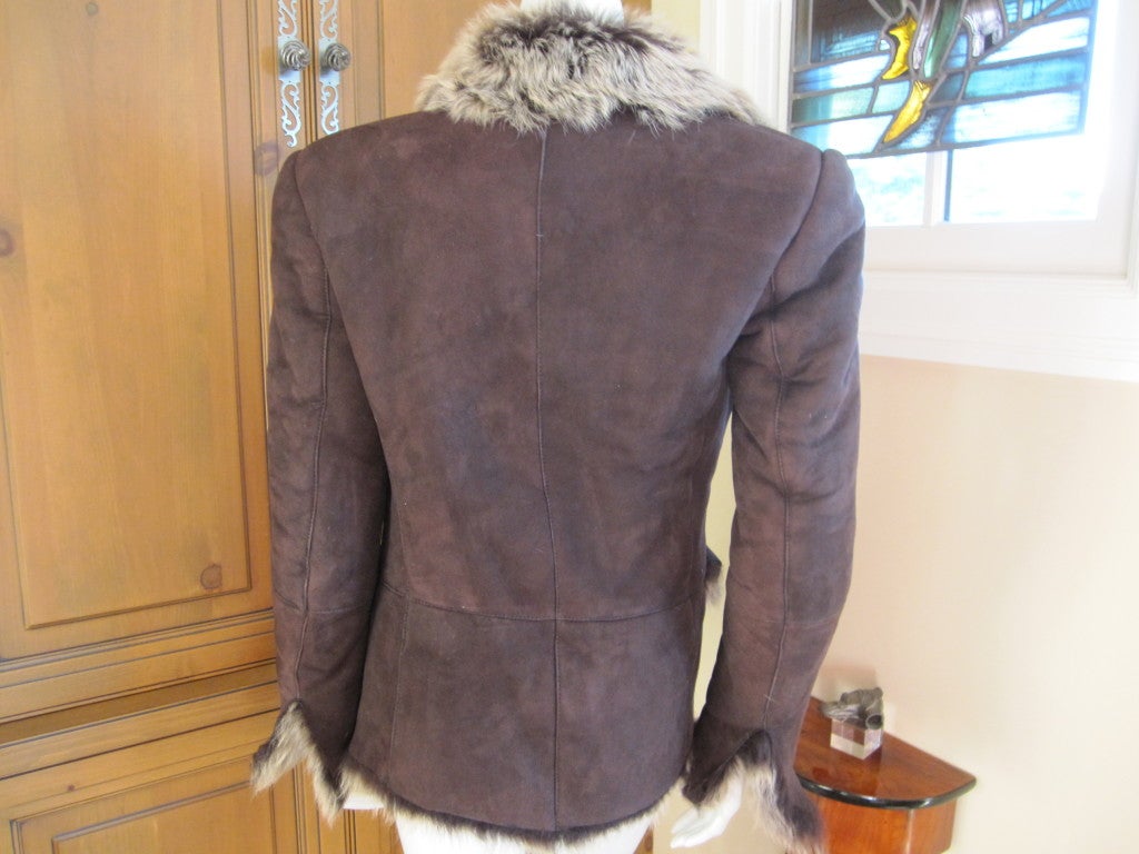 Gucci Tom Ford shearling suede jacket 4