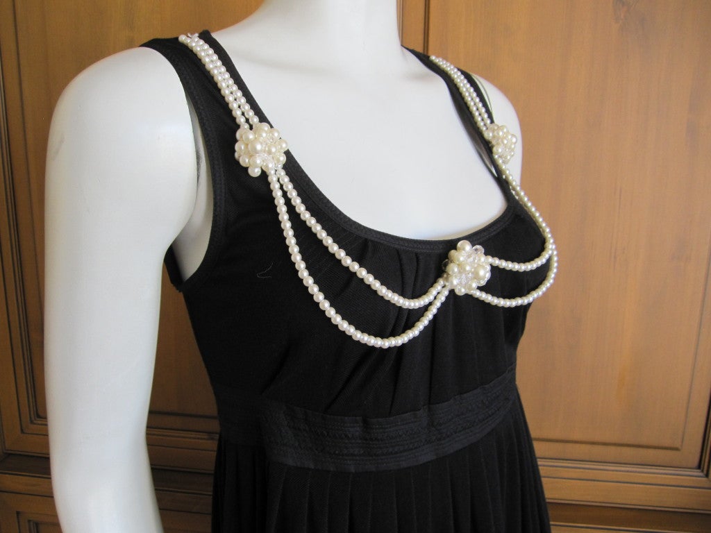 Moschino Little Black Dress With Attached Pearl Necklace At 1stdibs Moschino Little Black Dress With Attached Pearl Necklace For 1