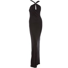 Gianni Versace Vintage Versus backless black evening dress jewel