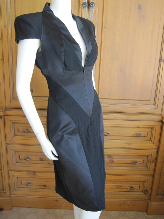Women's Alexander McQueen LBD with contrasting satin & chiffon