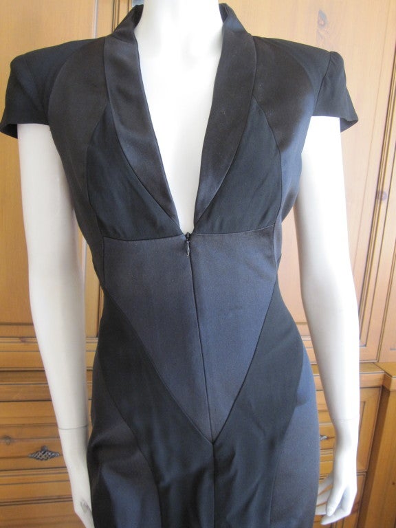 Alexander McQueen LBD with contrasting satin & chiffon 1