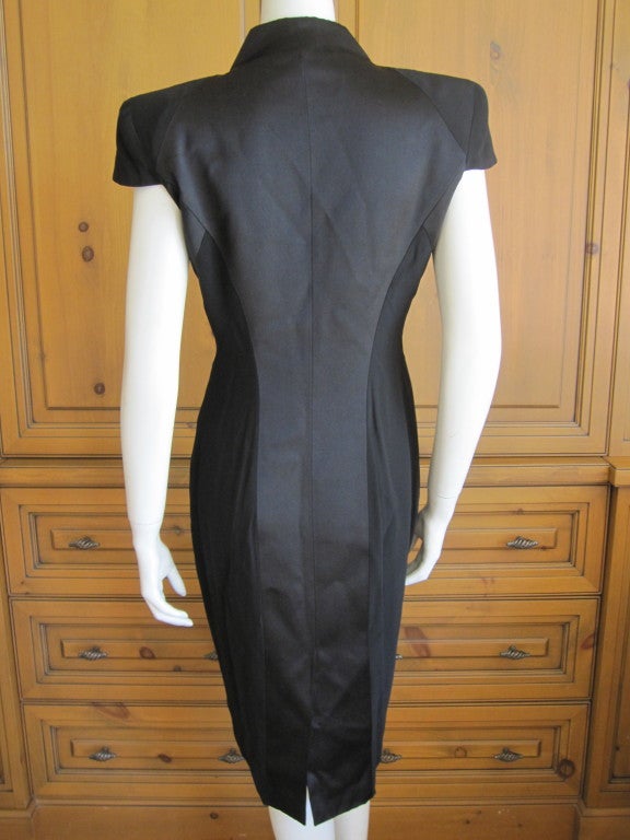 Alexander McQueen LBD with contrasting satin & chiffon 3