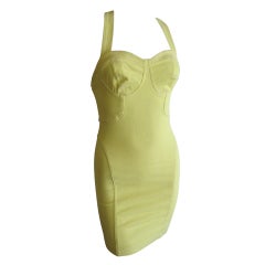 Gianni Versace bodycon yellow dress with racer back