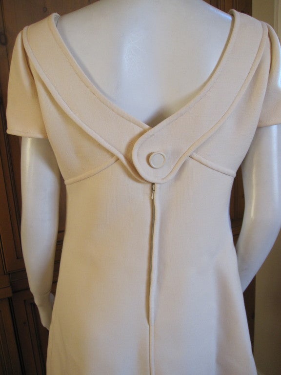 Courreges 1960's Mod Ivory Mini Dress