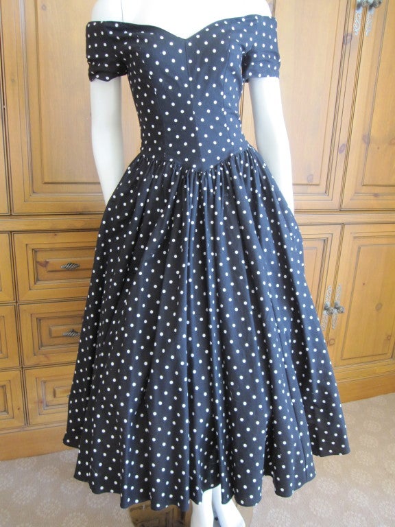 Jean Louis 1950's sweet polka dot dress I magnin
Bust  34