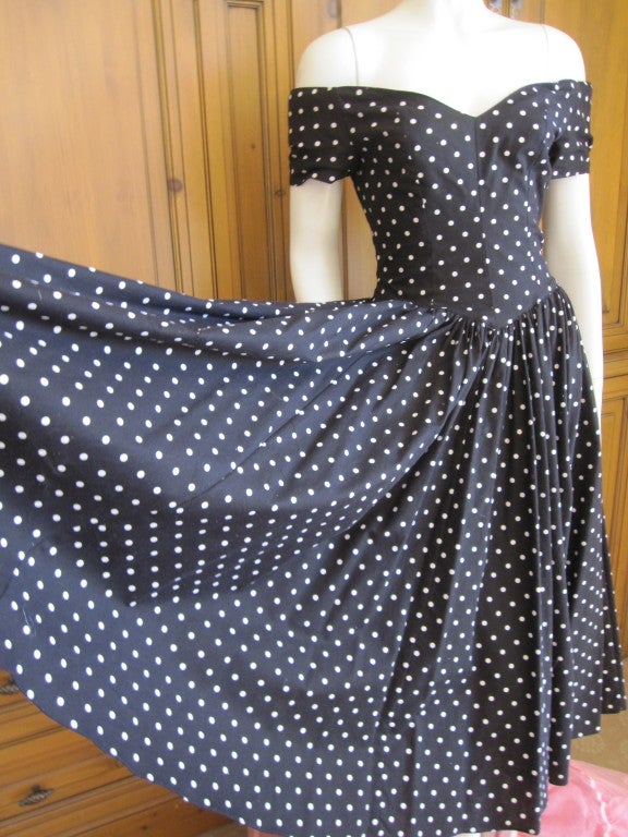 Jean Louis 1950's sweet polka dot dress I magnin 3