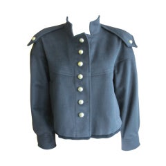 Yves Saint Laurent-Tom Ford pure cashmere black military jacket