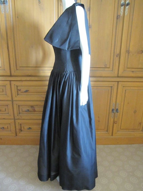 Women's Chanel elegant vintage one shoulder gown with large bow detail