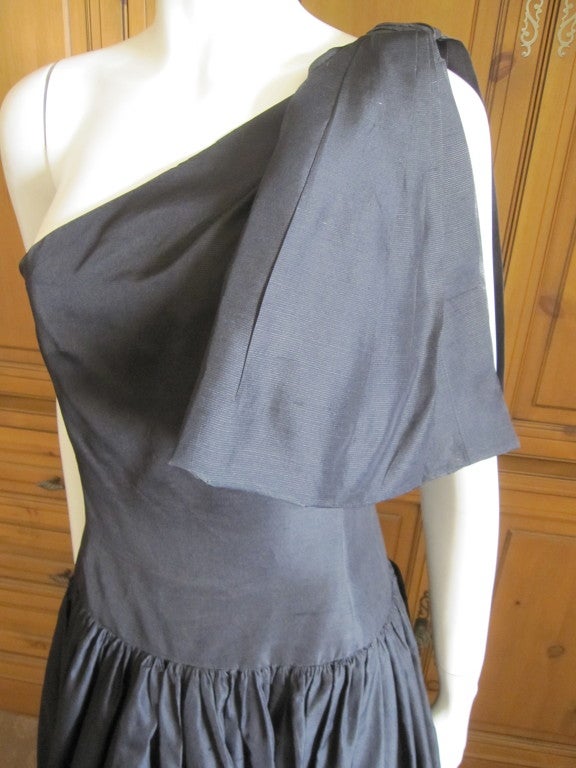 Chanel elegant vintage one shoulder gown with large bow detail at 1stdibs