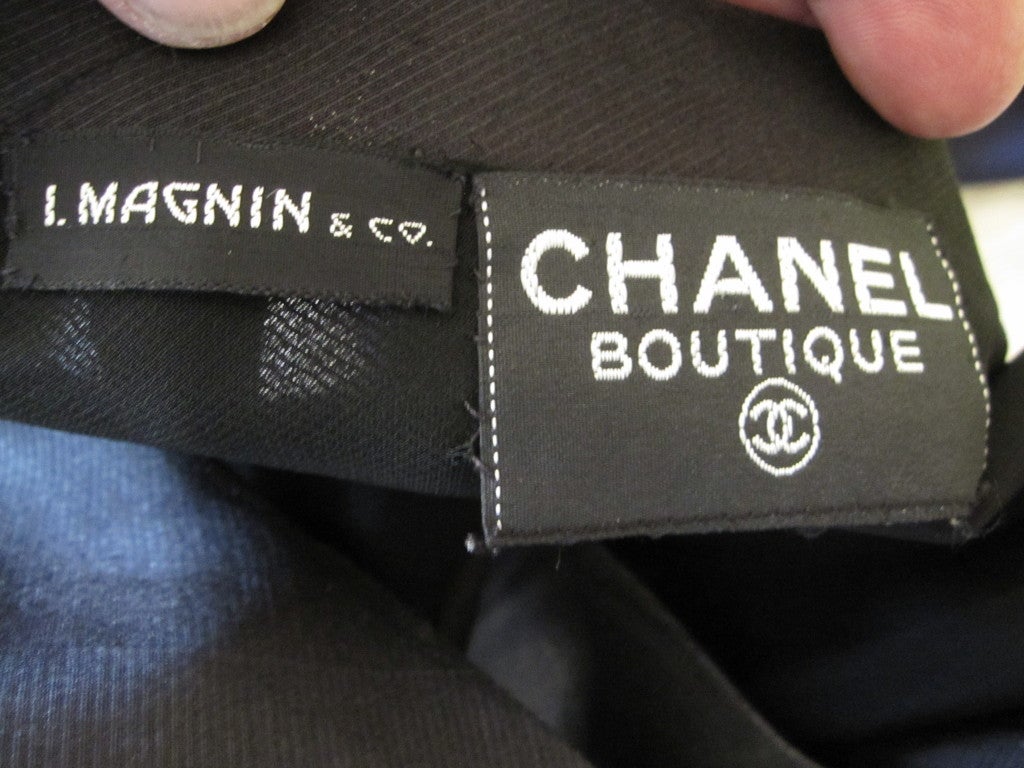 Chanel elegant vintage one shoulder gown with large bow detail 7