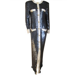 Bill Blass vintage navy blue sequin dress
