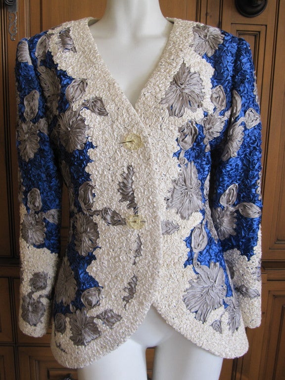 Women's James Galanos silk ribbonwork jacket