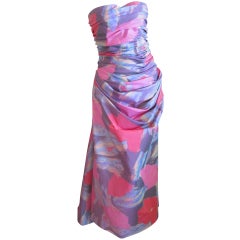 Vintage Bob Mackie gown with bold digital print flowers