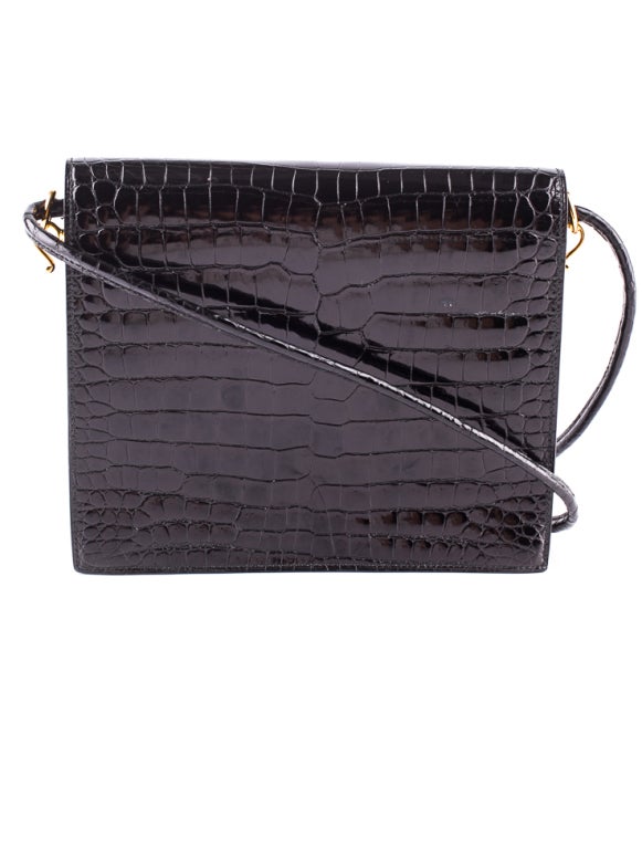 Women's Hermès Rare vintage black crocodile Sac Sequana Bag