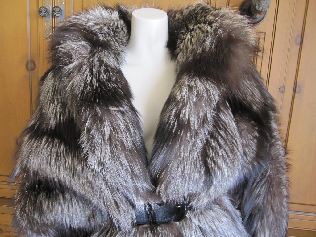 Fendi by Karl Lagerfeld silver fox jacket with dolman sleeves 2