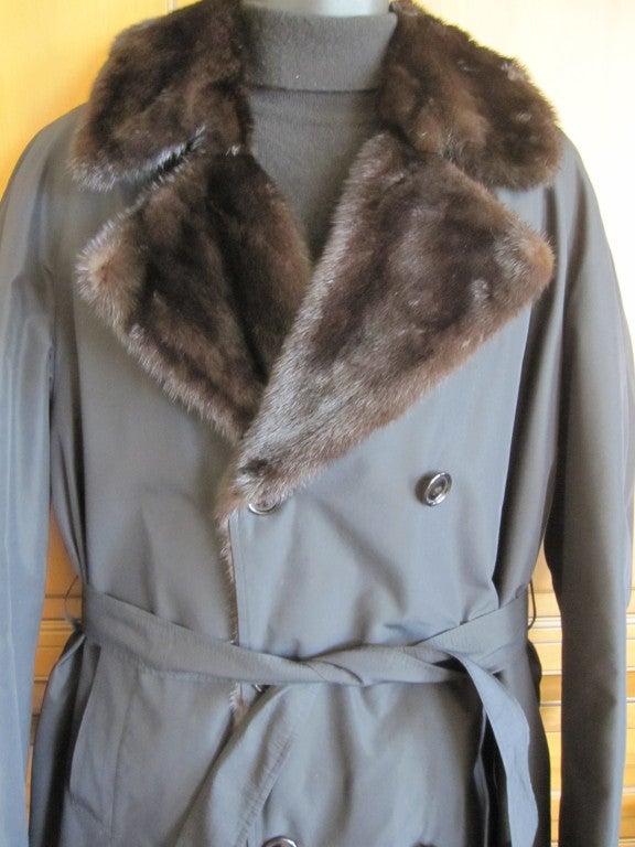mink lined trench coat